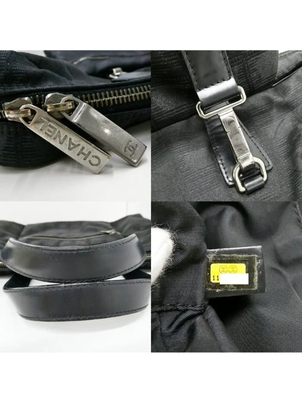 Chanel New Travel Line Briefcase Black Nylon Jacquard Leather Business